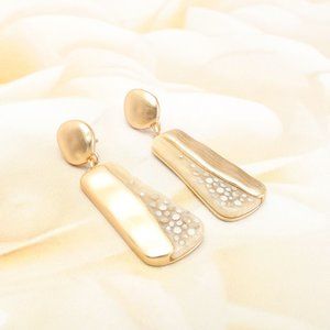 Women's Stone Gold Plated Dangle Drop Earrings Gold/Ivory Fashion Jewelry